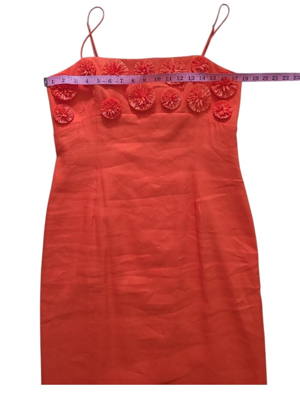 Antonio Melani Dottie Textured Linen Square Neck Midi Dress 10 NWT - Picture 6 of 12